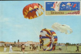 Romania - Postcard - Parachutting - Fallschirmspringen