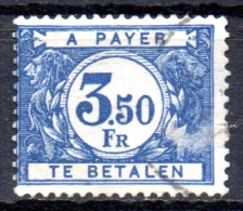 BELGIUM 1919 Postage Due - 3f.50 - Blue  FU - Briefmarken