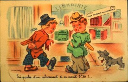 CARTE POSTALE - ENFANTS - Tu Parles D'un Placement..... - Signé : Gougeon - état D'usage - Gougeon