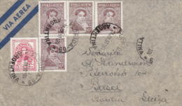 STAMPS ON COVER, NICE FRANKING, GENERAL SAN MARTIN, B, RIVALA, 1950, ARGENTINA - Covers & Documents