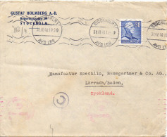 SUEDE LETTRE CENSUREE POUR L'ALLEMAGNE 1940 - 1930- ... Francobolli In Bobina II