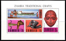 Zm0160 Zambia 1970, SG MS160, Traditional Crafts Miniature Sheet - Zambia (1965-...)