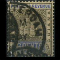 BR.GUIANA 1902 - Scott# 138 Seal Gray Blk 6c Used (XG702) - Britisch-Guayana (...-1966)