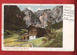 CLO2-33 Chalet à Loèche-les-Bains, Leukerbad, Précurseur, Cachet Leukerbad Et Carros 1908 - Loèche