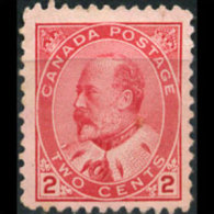 CANADA 1903 - Scott# 90 King 2c No Gum (XB408) - Unused Stamps