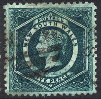 New South Wales #65b XF Used 5p Dark Blue Green Victoria (perf 11) From 1882-91 - Used Stamps