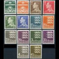 DENMARK 1967 - Scott# 437-44D King And Seals Set Of 14 No Gum (XH238) - Unused Stamps