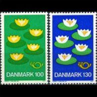 DENMARK 1977 - Scott# 597-8 Water Lilies Set Of 2 MNH (XK508) - Unused Stamps