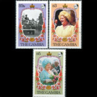 GAMBIA 1985 - Scott# 556-8 Queen Mother Set Of 3 LH (XP311) - Gambie (1965-...)