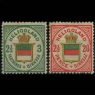HELIGOLAND 1876 - Scott# 20-1 Coat Of Arms Set Of 2 No Gum (XB758) - Helgoland