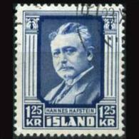 ICELAND 1954 - Scott# 284 Minister H.Hafstein 1.25k Used (XG303) - Gebraucht