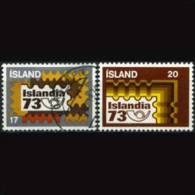 ICELAND 1973 - Scott# 458-9 Phil.Exhibition Set Of 2 Used (XI104) - Oblitérés