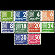 IRELAND 1980 - Scott# J28-36 Celtic Knot Set Of 10 MNH (XP560) - Unused Stamps