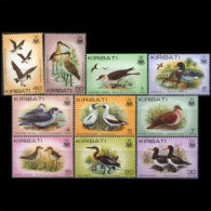 KIRIBATI 1986 - Scott# 384A-96A Birds Set Of 10 LH (XN217) - Kiribati (1979-...)