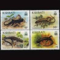 KIRIBATI 1987 - Scott# 491-4 Lizards Set Of 4 LH (XN410) - Kiribati (1979-...)