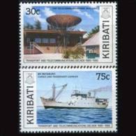 KIRIBATI 1989 - Scott# 528-9 Telecom-Station And Ship Set Of 2 LH (XN441) - Kiribati (1979-...)