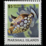 MARSHALL IS. 1988 - Scott# 183 Triggerfish $5 MNH (XA837) - Marshalleilanden