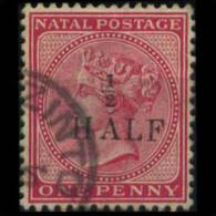 NATAL 1877 - Scott# 60 Queen Surch. 1/2p Used (XE129) - Natal (1857-1909)