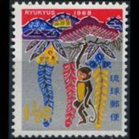 RYUKYU IS. 1967 - Scott# 165 Monkey Year Set Of 1 MNH (XE283) - Riukiu-eilanden