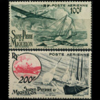 ST.PIERRE 1947 - Scott# C16-7 Plane And Ship 100-200f MNH (XU907) - Ongebruikt