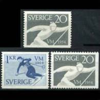 SWEDEN 1954 - Scott# 462-4 World Ski Champ. 1k LH (XJ651) - Ungebraucht