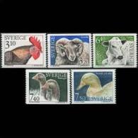 SWEDEN 1994 - Scott# 2054-60A Domestic Animals 3.1-7.5k MNH (XK140) - Nuevos