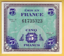 BILLET FRANCAIS - BILLET DU TRESOR - 5 Francs (verso Drapeau) - - 1944 Bandiera/Francia