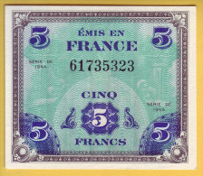 BILLET FRANCAIS - BILLET DU TRESOR - 5 Francs (verso Drapeau) - - 1944 Drapeau/Francia