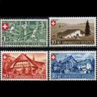 SWITZERLAND 1945 - Scott# B146-9 Farm Houses Set Of 4 MNH (XO236) - Ongebruikt