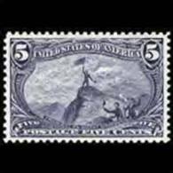 U.S.A. 1898 - Scott# 288 Rocky Mountains 5c LH Faults(XA761) - Ongebruikt