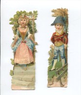 2 CHROMOS DECOUPIS ENFANT EPOQUE EMPIRE COUPLE 11CM - Kinderen