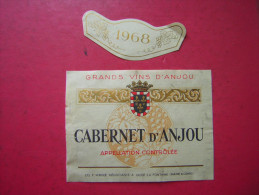 ETIQUETTE  1968 GRANDS VINS D'ANJOU    CABERNET D´ANJOU   APPELLATION CONTROLEE ETS P VERDIER NEGOCIANTS A DOUE LA FO - Pink Wines