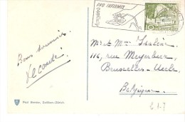 Suisse-Flamme Appoggiate "Pro Infirmis"-1952-Lugano-Carte Postale Giardino Pubblico E San Salvatore - Postage Meters