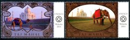 ONU Vienne 2014 - Patrimoine Mondial Inde Taj Mahal - 2 Timbres Détachés De Feuille Marge Unesco ** MNH PF - Ongebruikt