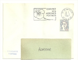 COTE D'OR - Dépt N° 21 =  IS Sur  TILLE 1967 = FLAMME Codée =  SECAP Multiple ' PENSEZ + CODIFIEZ' = Pensée N° 1 - Codice Postale