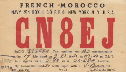 AA105- U.S.A. U.S.Navy  - French Marocco - New York - QSL Card - - Radio