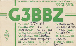 AA109- QSL Card - Radio Amateur - From England To Italy 1950 - Radio