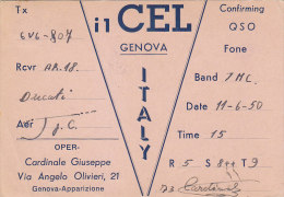 AA111- QSL Card - Radio Amateur - From Genova Apparizione To Palermo - Italy - Radio