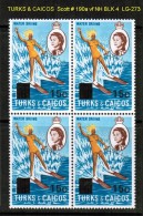 TURKS & CAICOS   Scott  # 190a**  VF MINT NH BLOCK Of 4 - Turks & Caicos (I. Turques Et Caïques)