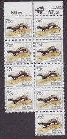 South Africa 1993 Mi. 901 I    75 C Weissnackenwiesel (Lateinisch) 9-Block M. Rand (2 Scans) MNH** - Nuovi