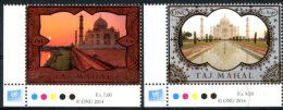 ONU Genève 2014 - Patrimoine Mondial Inde Taj Mahal - 2 Timbres Détachés De Feuille ** MNH PF - Nuevos