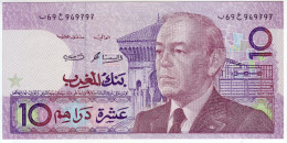 BILLET DU MAROC - 10 Dirhams 1991 - - Maroc