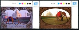 ONU Vienne 2014 - Patrimoine Mondial Inde Taj Mahal - 2 Timbres Détachés De Feuille ** MNH PF - Unused Stamps