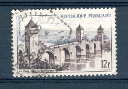 VARIÉTÉS FRANCE 1955 N° 1039 PONT VALENTRE 12 F OBLITÉRÉ  LÉGÈRE GOMME - Used Stamps