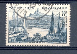 VARIÉTÉS FRANCE 1955 N° 1037 MARSEILLE 8 F OBLITÉRÉ - Used Stamps