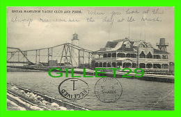 HAMILTON, ONTARIO - ROYAL HAMILTON YACHT CLUB AND PIERS - TRAVEL IN 1907 - LIGHTHOUSE & BRIDGE - - Hamilton