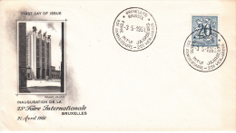 BELGIUM USED COVER 03/05/1951 COB 841 FOIRE INTERNATIONALE - Lettres & Documents