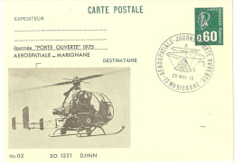 LINT4 - EP CARTE POSTALE BEQUET 60c REPIQUAGE "JOURNEE PORTE OUVERTE AEROSPATIALE MARIGNANE" MAI 1975 - Overprinter Postcards (before 1995)