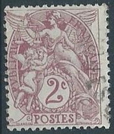 1900 FRANCIA USATO ALLEGORIA BLANC 2 CENT - EDF207 - 1900-29 Blanc