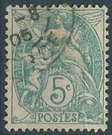 1900 FRANCIA USATO ALLEGORIA BLANC 5 CENT - EDF207-3 - 1900-29 Blanc